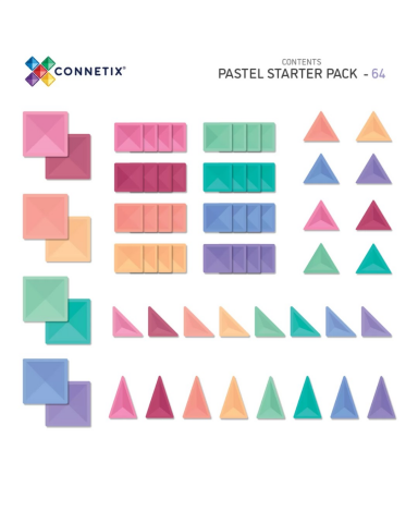 Connetix Pastel Starter Pack Manyetik Bloklar - 64 Parça