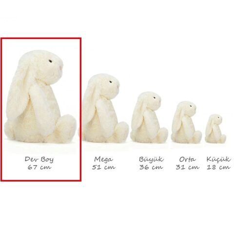 Jellycat Bashful Krem Tavşan Dev Boy 67 cm