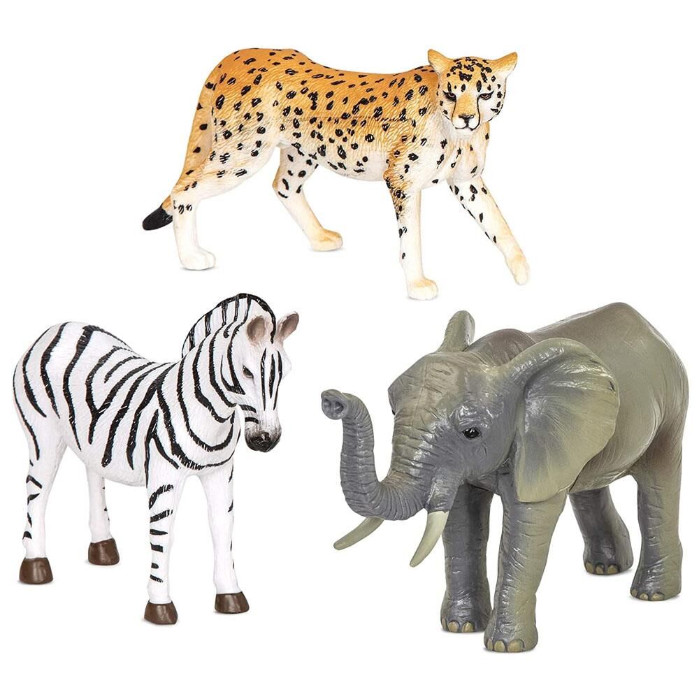 Terra Orman Hayvanları 3'lü Set Zebra, Fil ve Çita