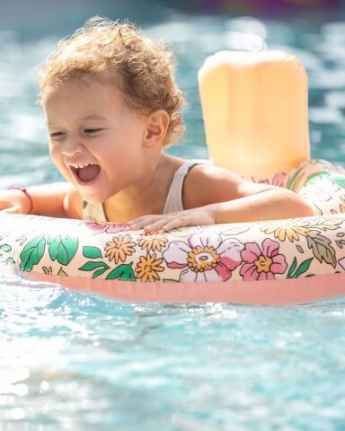 Swim Essentials Pink Blossom Bebek Sırt Destekli Yüzme Simidi 0-1 Yaş