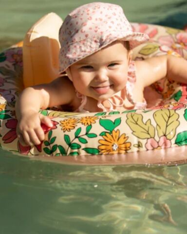 Swim Essentials Pink Blossom Bebek Sırt Destekli Yüzme Simidi 0-1 Yaş
