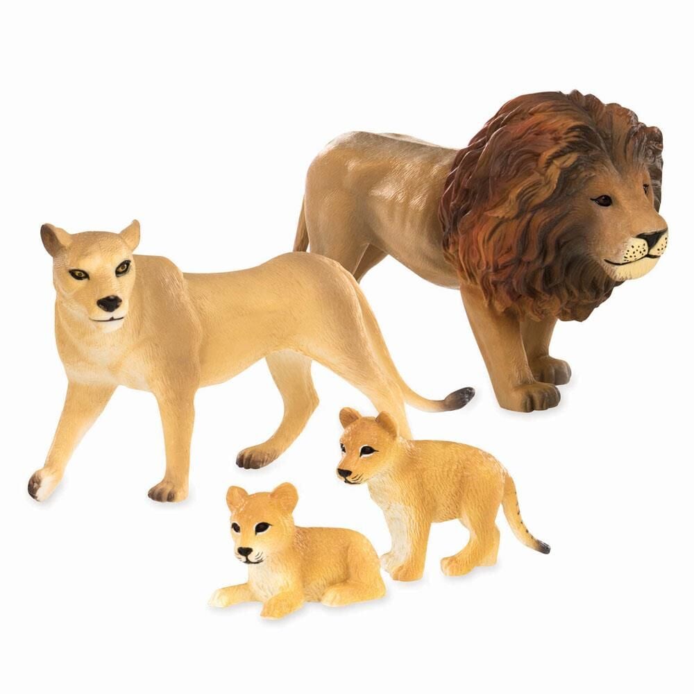Terra Aslan Ailesi - 4 Parçalı Hayvan Ailesi Figürü Seti