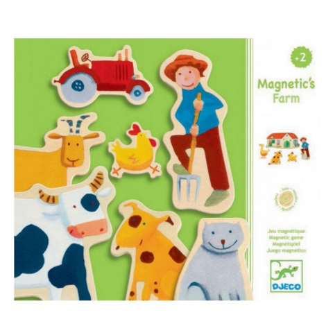 Djeco Mıknatıslı Oyunlar - Wooden Farm Magnets