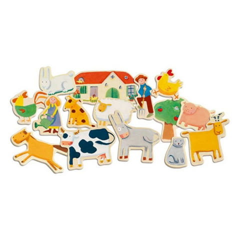 Djeco Mıknatıslı Oyunlar - Wooden Farm Magnets