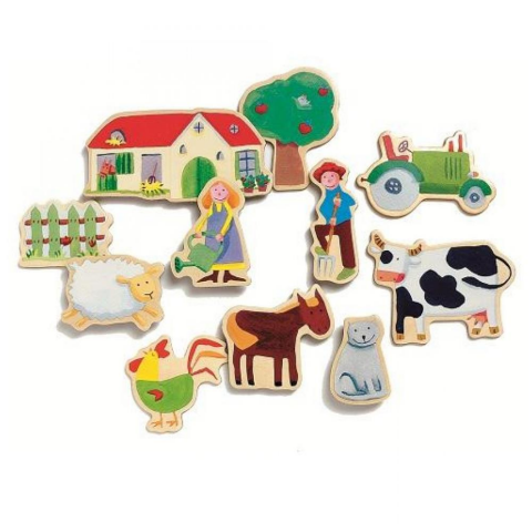 Djeco Mıknatıslı Oyunlar - Wooden Farm Magnets