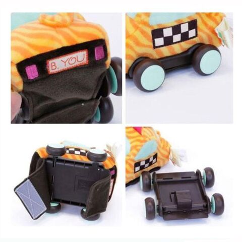 B.Toys Peluş Çek Bırak Araba / Turuncu - Softies Wheeee-ls!