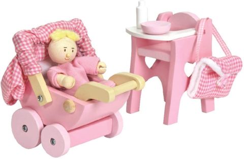 Le Toy Van Wooden Doll Nursery Set - Ahşap Bebek Odası Seti