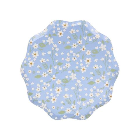 Meri Meri - Ditsy Floral Plates - Çiçekli Tabaklar - M - 12'Li