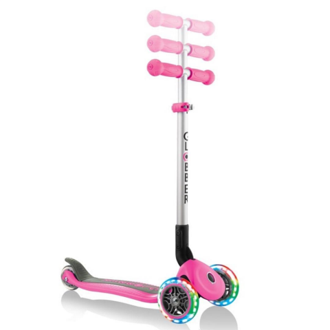 Globber Primo Işıklı Katlanabilir Scooter - Pembe