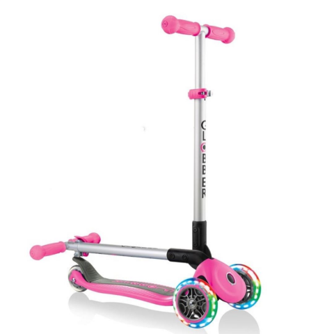 Globber Primo Işıklı Katlanabilir Scooter - Pembe