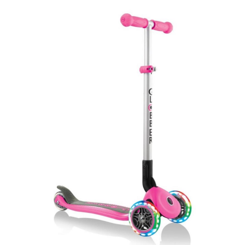 Globber Primo Işıklı Katlanabilir Scooter - Pembe