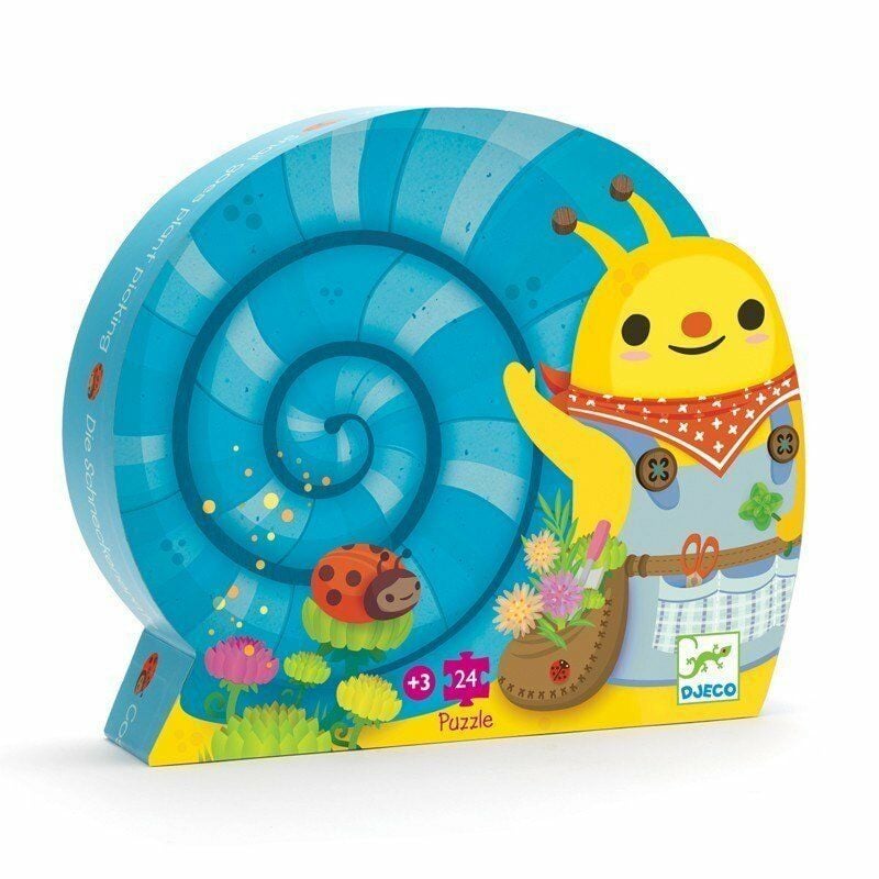 Djeco Dekoratif Puzzle 24 Parça / Snail Goes Plant Picking
