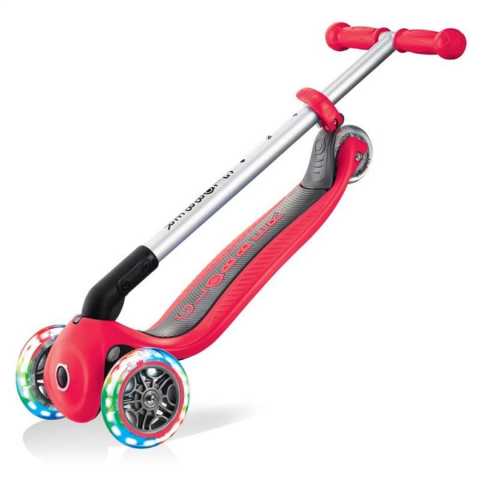 Globber Primo Işıklı Katlanabilir Scooter - Kırmızı