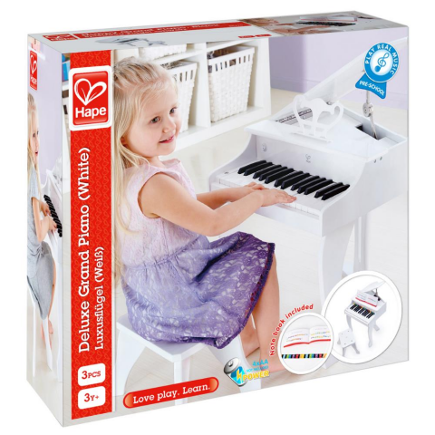 Hape Deluxe Grand Elektronik Piyano - Beyaz
