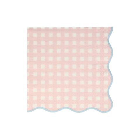 Meri Meri - Gingham Napkins - Damalı Peçeteler - L - 20'Li
