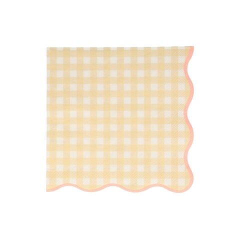 Meri Meri - Gingham Napkins - Damalı Peçeteler - L - 20'Li