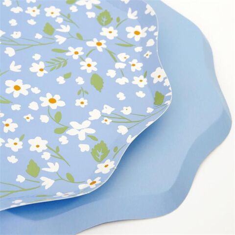 Meri Meri - Ditsy Floral Plates - Çiçekli Tabaklar - L - 12'Li