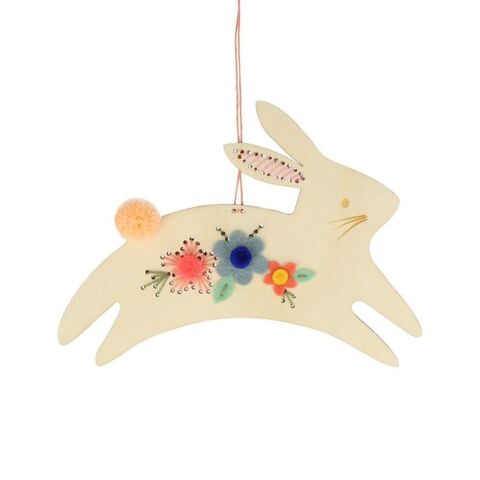 Meri Meri - Bunny Embroidery Kit - Tavşanlı Nakış İşleme Seti