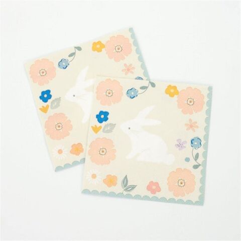 Meri Meri - Easter Napkins - Çiçekli Tavşan Peçeteler - S - 20'li