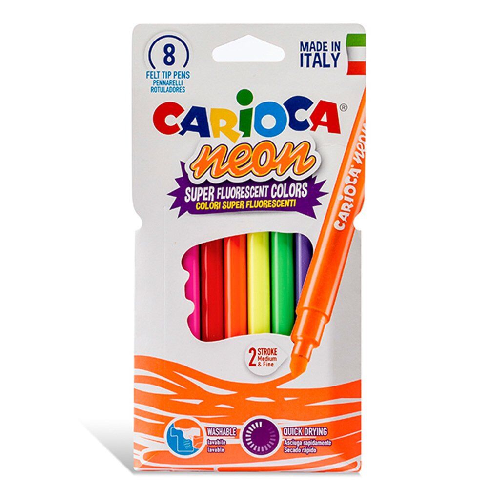 Carioca Neon Yıkanabilir Keçeli Boya Kalemi 8'li