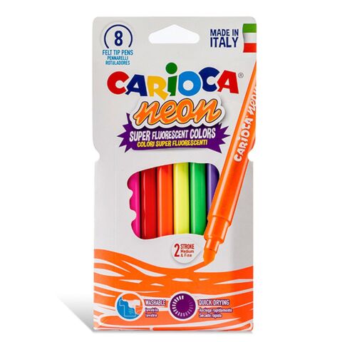 Carioca Neon Yıkanabilir Keçeli Boya Kalemi 8'li