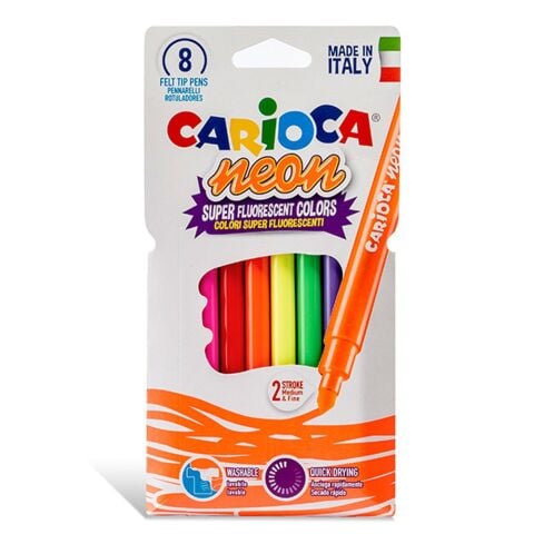 Carioca Neon Yıkanabilir Keçeli Boya Kalemi 8'li