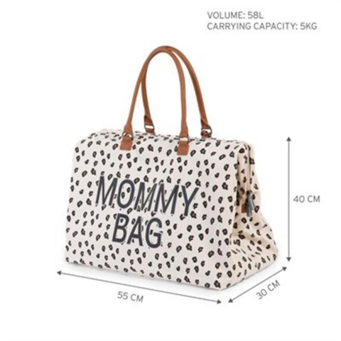 Childhome - Mommy Bag - Anne-Bebek Bakım Çantası - Kanvas - Leopard