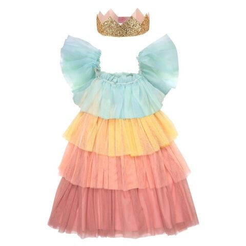 Meri Meri - Rainbow Ruffle Princess Dress-Up - 3-4 Years - Fırfırlı Gökkuşağı Elbisesi - 3-4 Yaş
