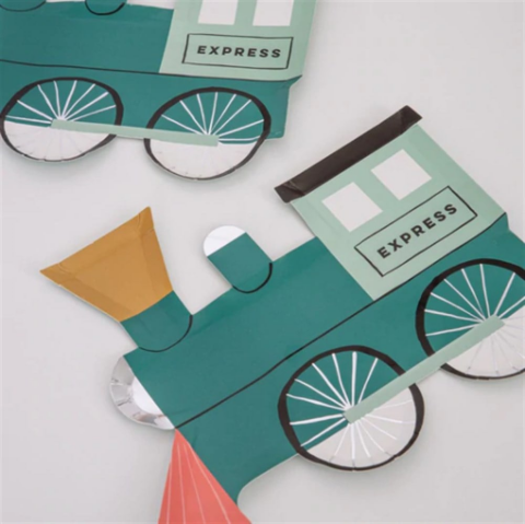 Meri Meri - Train Plate - Tren Tabak - 8'Li