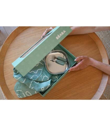 Beaba İlk Yemek Setim Çelik, Sage Green