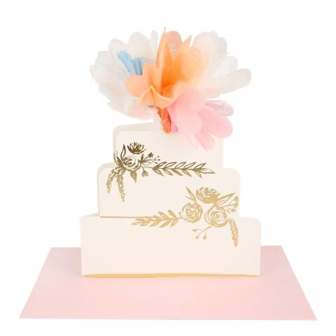 Meri Meri - Floral Cake Card - Çiçekli Pasta Tebrik Kartı