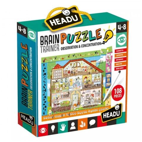 Headu Brain Trainer Puzzle (4-8 Yaş Gözlem ve Mantık Yapbozu)