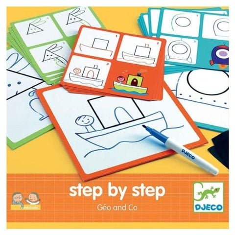 Djeco Adım Adım Çizim Oyunu / Step by Step Géo And Co