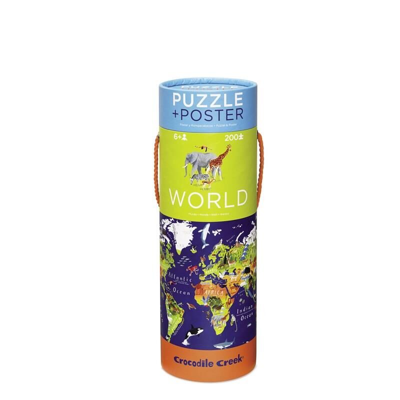 Crocodile Creek Poster Puzzle Dünya 200 Parça