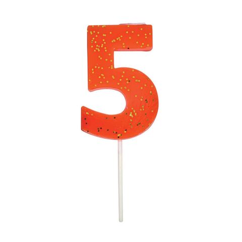 Meri Meri - Coral Number 5 Candle - 5 Numara Mercan Mum