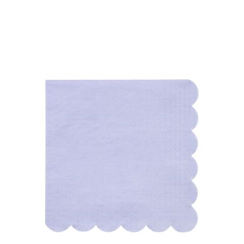 Meri Meri - Pale Blue Napkins - Açık Lila Peçeteler - L - 20'Li