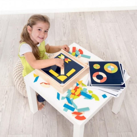 Beleduc Magnetik Tangram Oyunu (70 Ahşap Parça Ve 22 Etkinlik Kartları)