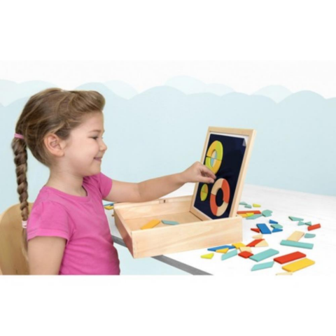Beleduc Magnetik Tangram Oyunu (70 Ahşap Parça Ve 22 Etkinlik Kartları)