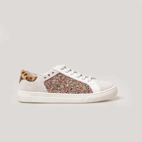 Merli&Rose Glow Kadın Sneaker | Beyaz-Glare Renkli-Leopar