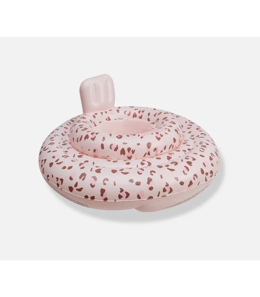Swim Essentials Old Pink Leopard Bebek Sırt Destekli Yüzme Simidi 0-1 Yaş