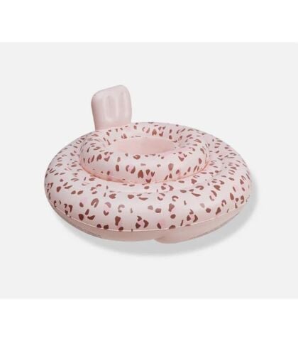 Swim Essentials Old Pink Leopard Bebek Sırt Destekli Yüzme Simidi 0-1 Yaş