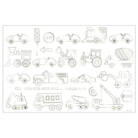 Meri Meri - Construction Colouring Posters - İnşaat Boyamalı Poster