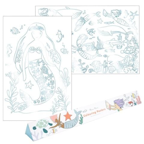 Meri Meri - Mermaid Colouring Posters - Deniz Kızı Boyamalı Poster