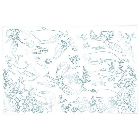 Meri Meri - Mermaid Colouring Posters - Deniz Kızı Boyamalı Poster