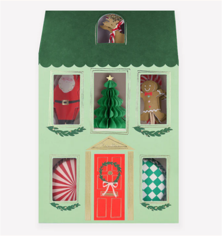 Meri Meri - Festive House Cupcake Kit - Yeni Yıl Evi Cupcake Kit (24'Lü)