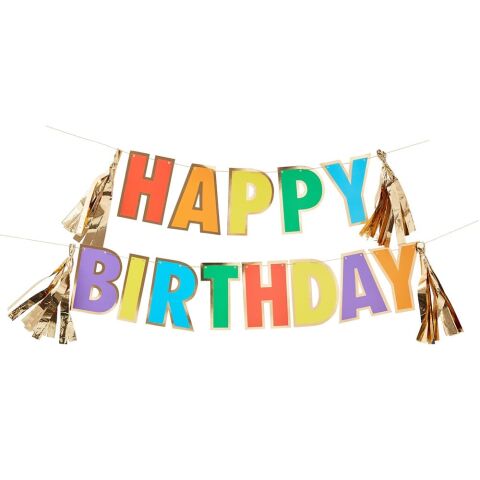 Ginger Ray - Happy Birthday Asılan Süs - Renkli
