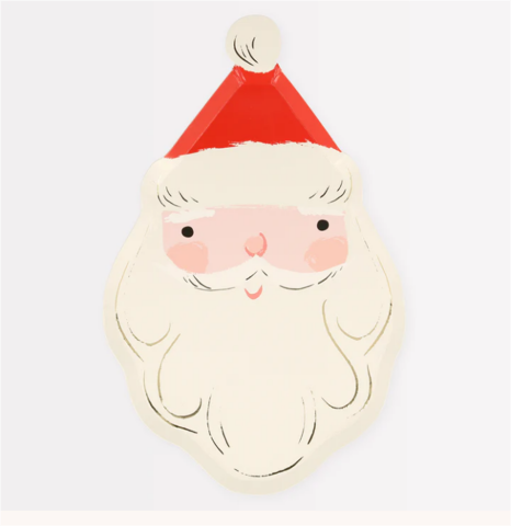 Meri Meri - Jolly Christmas Santa Plates - Noel Baba Tabaklar (8'Li)