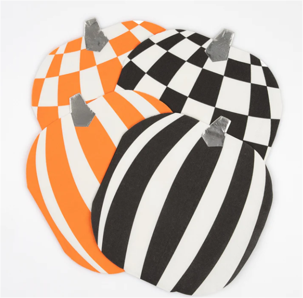Meri Meri - Mod Pattern Pumpkin Napkins - Modern Desenli Balkabağı Peçeteler (16'Lı)