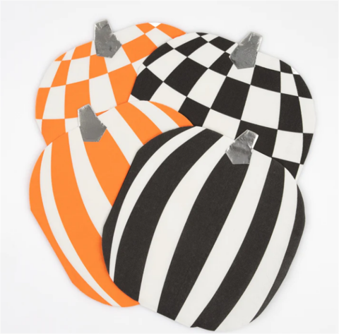 Meri Meri - Mod Pattern Pumpkin Napkins - Modern Desenli Balkabağı Peçeteler (16'Lı)