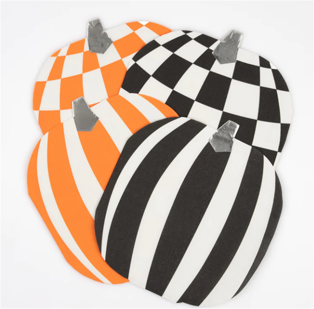 Meri Meri - Mod Pattern Pumpkin Napkins - Modern Desenli Balkabağı Peçeteler (16'lı)